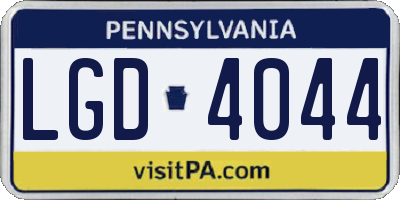 PA license plate LGD4044