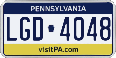 PA license plate LGD4048