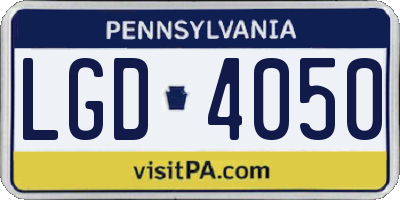 PA license plate LGD4050