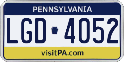 PA license plate LGD4052
