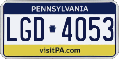 PA license plate LGD4053