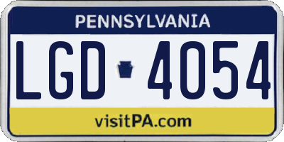 PA license plate LGD4054