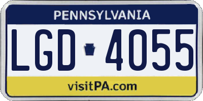 PA license plate LGD4055