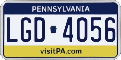 PA license plate LGD4056