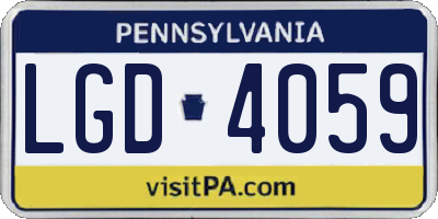 PA license plate LGD4059