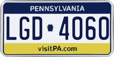PA license plate LGD4060