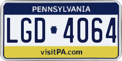 PA license plate LGD4064