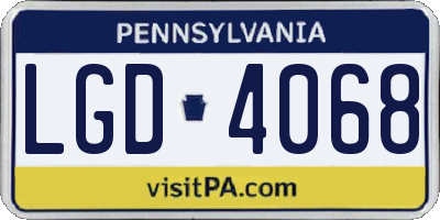 PA license plate LGD4068