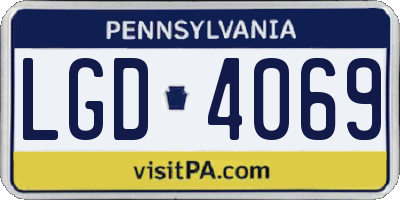 PA license plate LGD4069