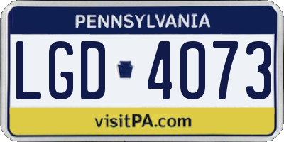 PA license plate LGD4073
