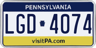 PA license plate LGD4074