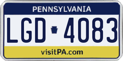PA license plate LGD4083