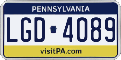 PA license plate LGD4089