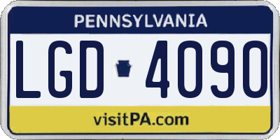 PA license plate LGD4090