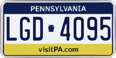 PA license plate LGD4095