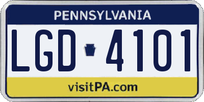 PA license plate LGD4101
