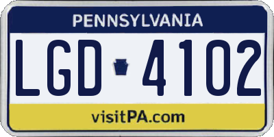 PA license plate LGD4102