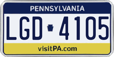 PA license plate LGD4105