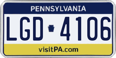 PA license plate LGD4106