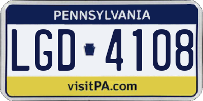 PA license plate LGD4108