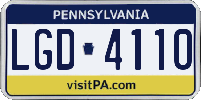 PA license plate LGD4110