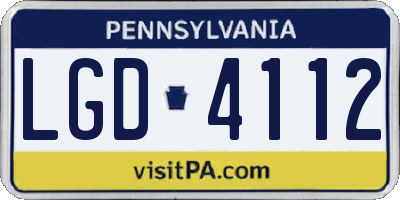 PA license plate LGD4112
