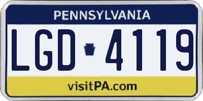 PA license plate LGD4119