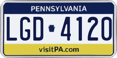 PA license plate LGD4120