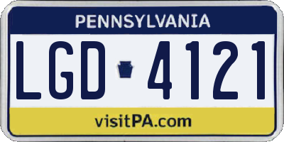 PA license plate LGD4121