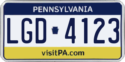 PA license plate LGD4123