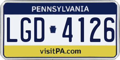 PA license plate LGD4126