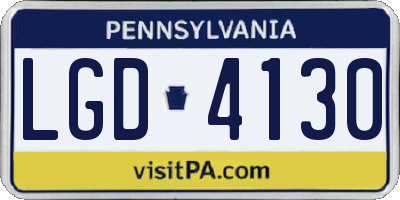 PA license plate LGD4130