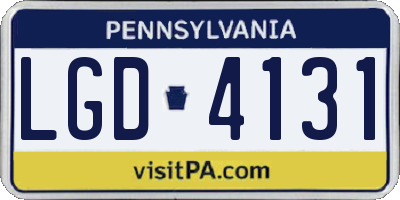 PA license plate LGD4131