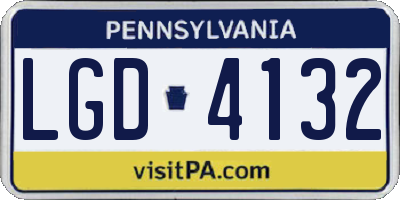PA license plate LGD4132