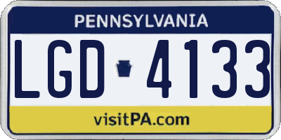 PA license plate LGD4133