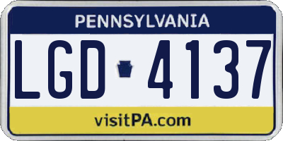 PA license plate LGD4137
