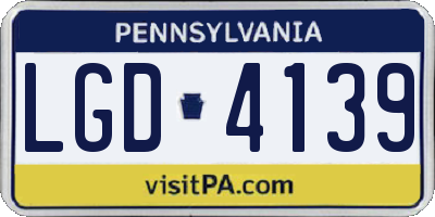 PA license plate LGD4139