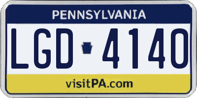 PA license plate LGD4140