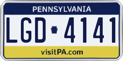 PA license plate LGD4141