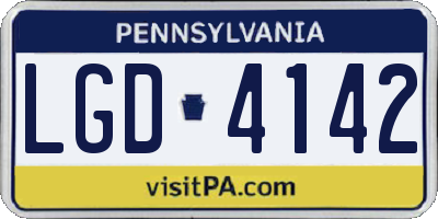 PA license plate LGD4142