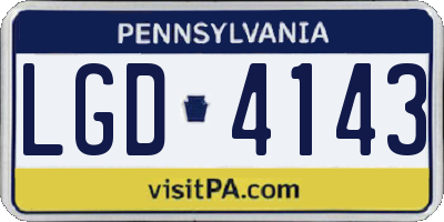 PA license plate LGD4143
