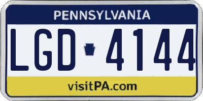 PA license plate LGD4144