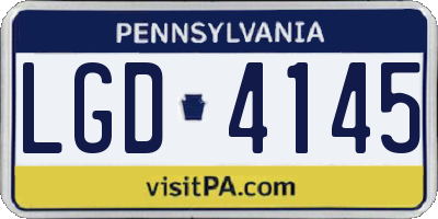 PA license plate LGD4145
