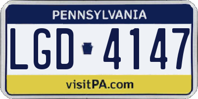 PA license plate LGD4147