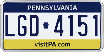 PA license plate LGD4151