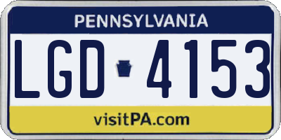 PA license plate LGD4153