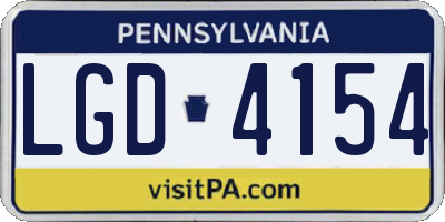 PA license plate LGD4154