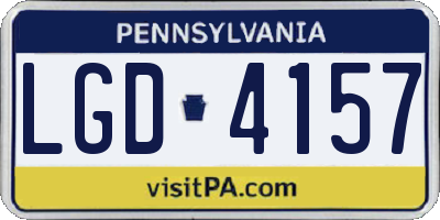 PA license plate LGD4157