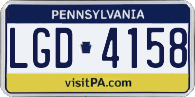 PA license plate LGD4158