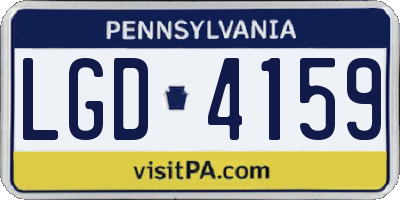 PA license plate LGD4159